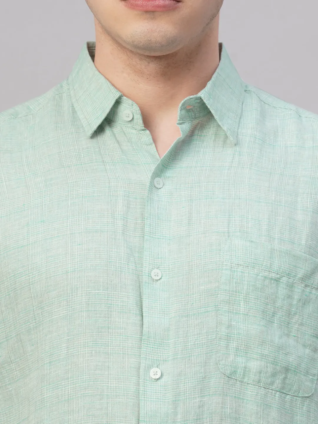 Women Cottonworld 100% Linen Shirts | 100% Linen Shirts^Men's 100% Linen Regular Fit Shirt
