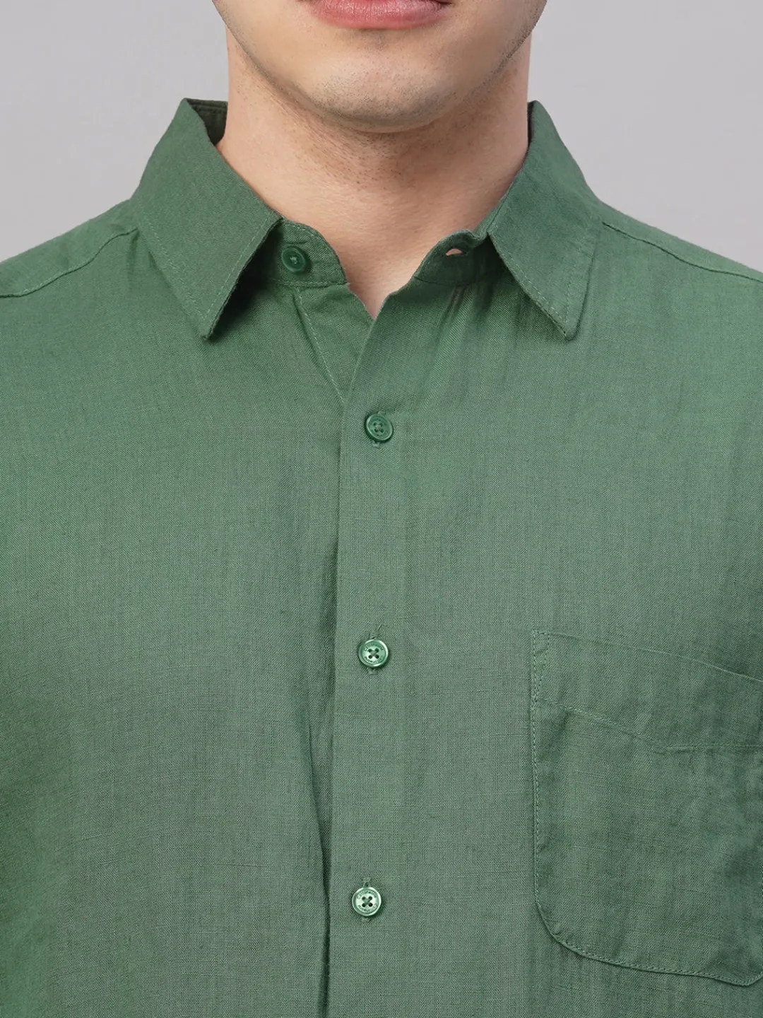 Women Cottonworld 100% Linen Shirts | 100% Linen Shirts^Men's 100% Linen Regular Fit Shirt