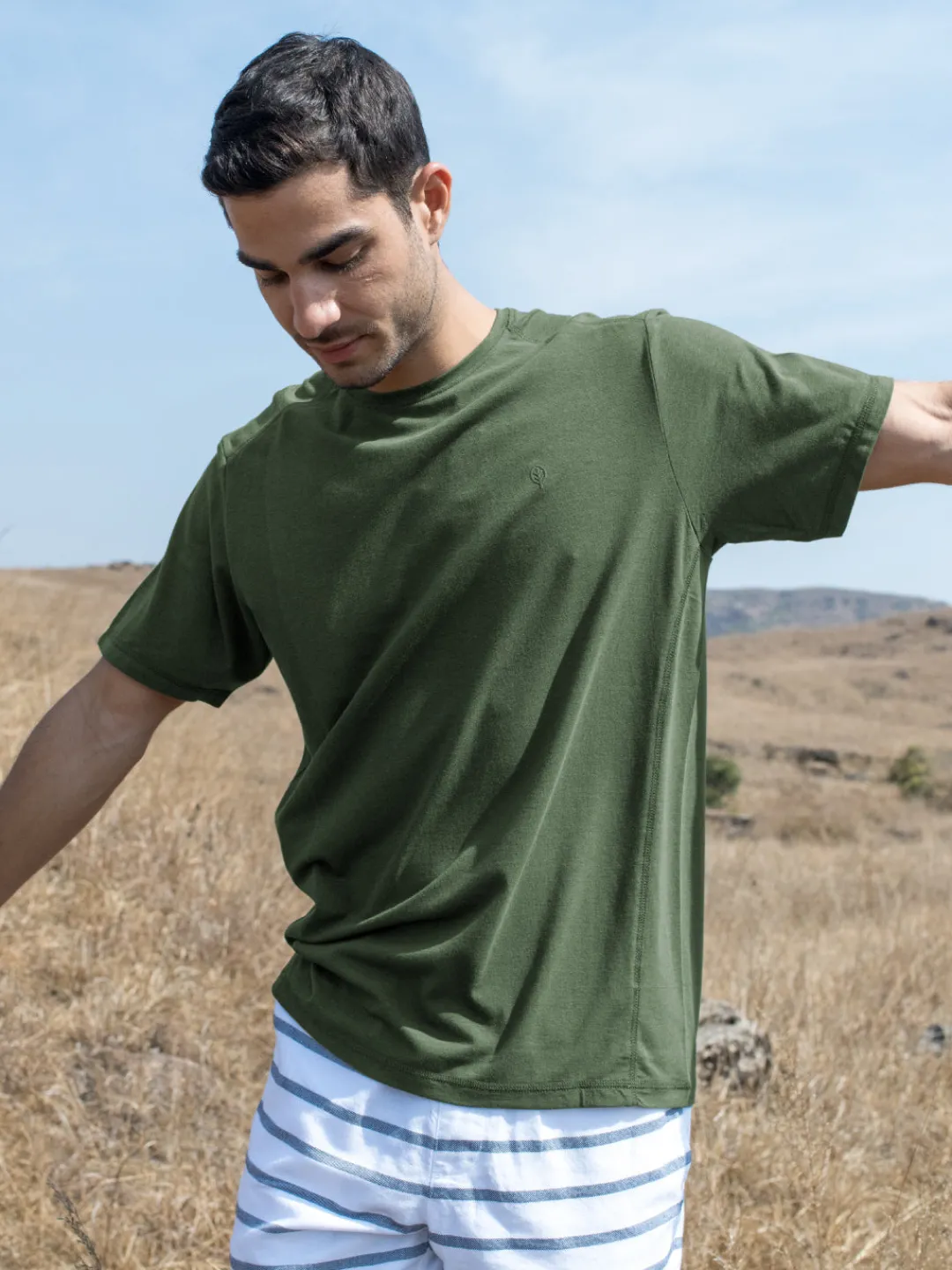 Cottonworld Men | Regular Fit^Men's Cotton Bamboo Elastane Regular Fit Tshirt