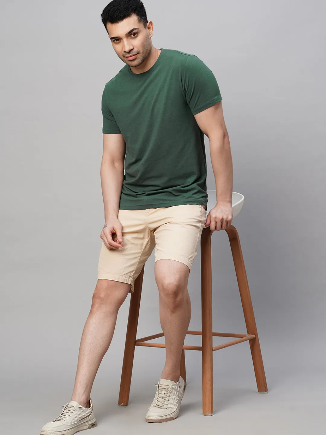 Cottonworld Men | Regular Fit^Men's Cotton Bamboo Elastane Regular Fit Tshirt