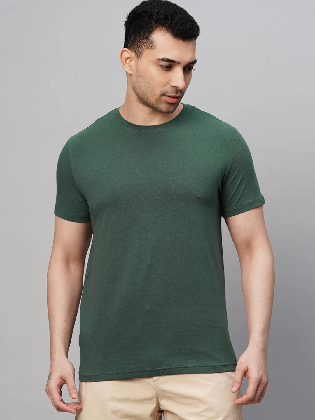 Cottonworld Men | Regular Fit^Men's Cotton Bamboo Elastane Regular Fit Tshirt
