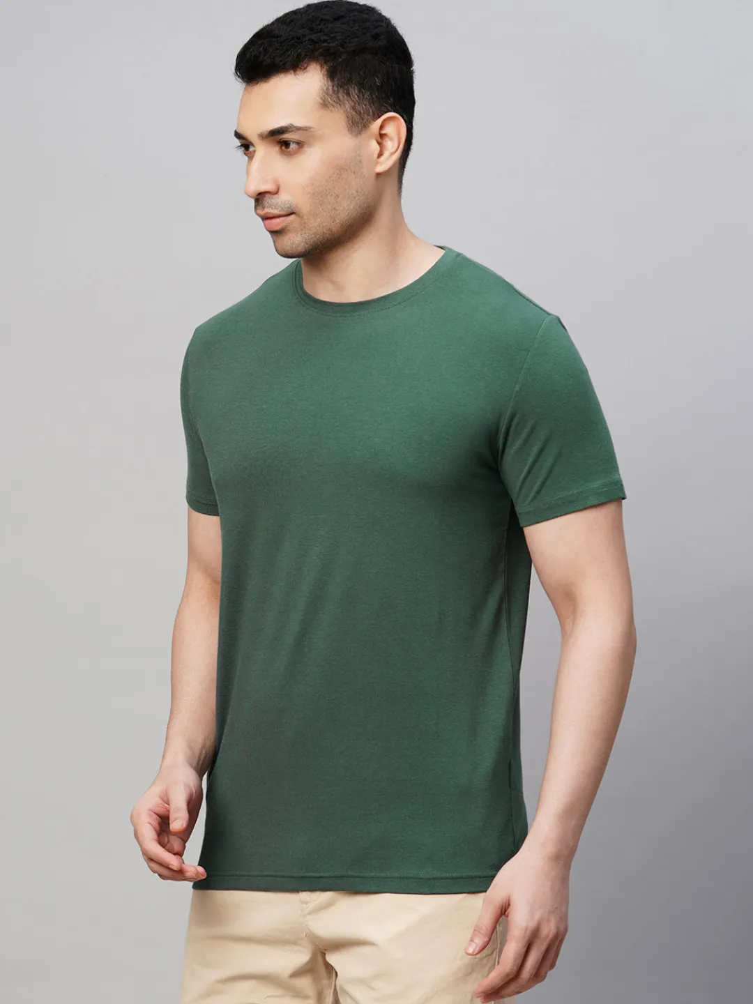 Cottonworld Men | Regular Fit^Men's Cotton Bamboo Elastane Regular Fit Tshirt