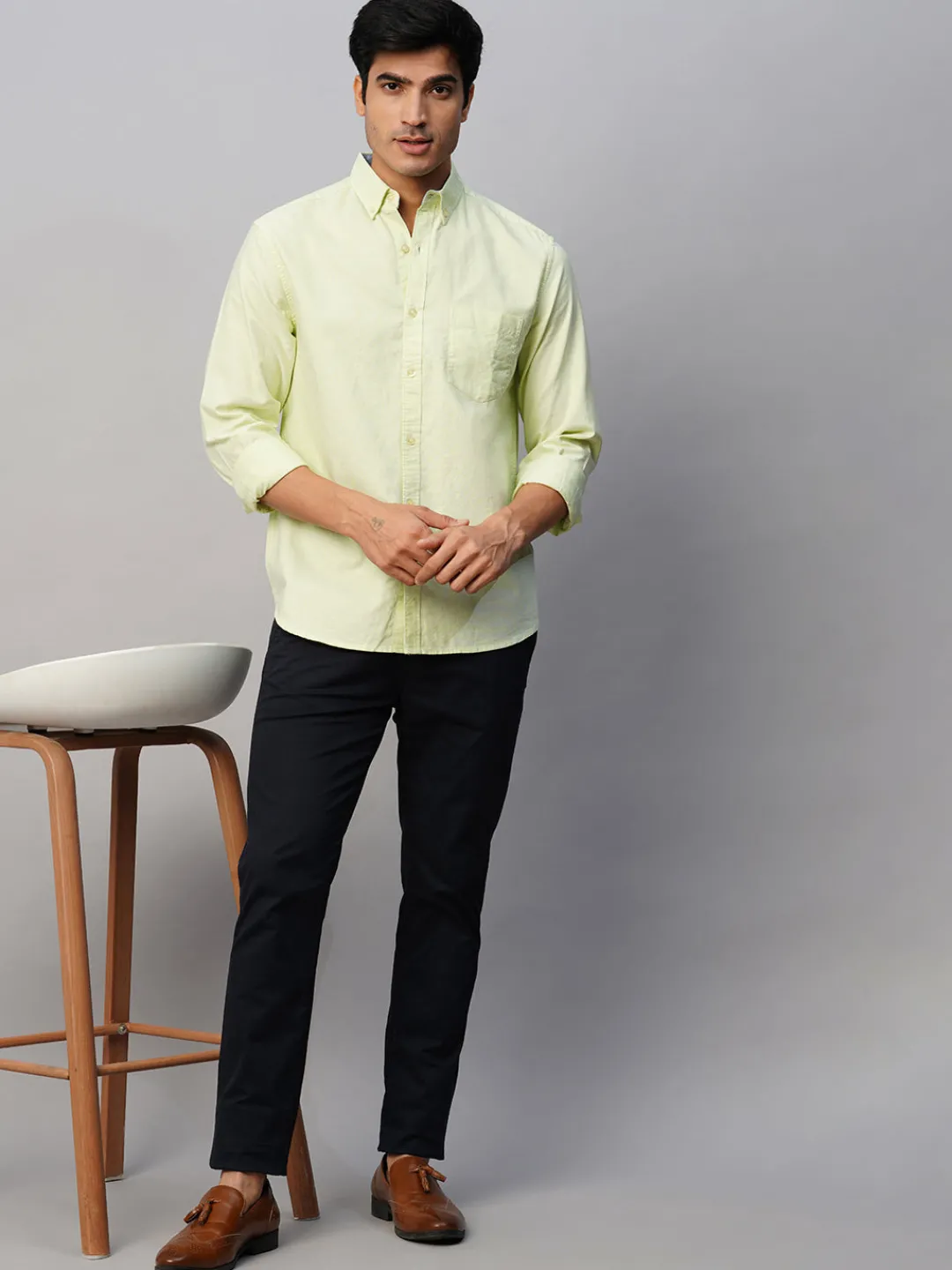 Women Cottonworld Solid | Solid^Men's Cotton Regular Fit Shirt