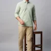 Women Cottonworld Shirts | Shirts^Men's Linen Cotton Regular Fit Checked Shirt