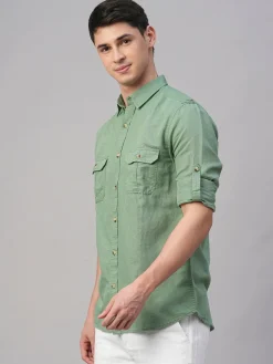 Women Cottonworld Shirts | Shirts^Men's Linen Cotton Regular Fit Shirt