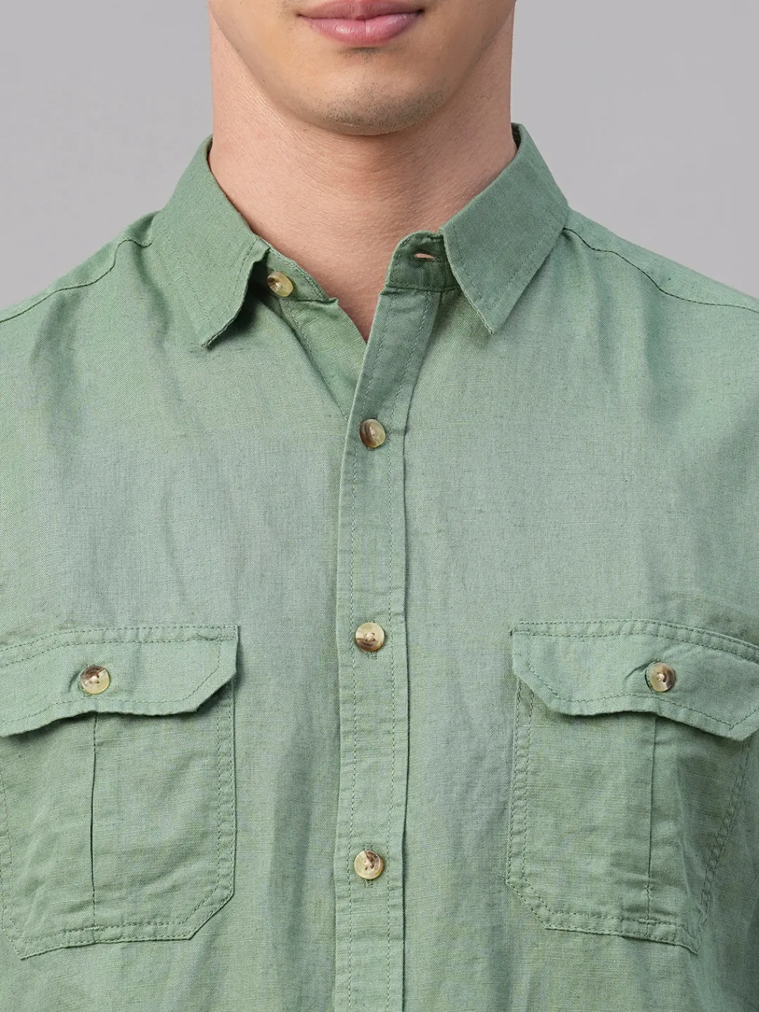 Women Cottonworld Shirts | Shirts^Men's Linen Cotton Regular Fit Shirt