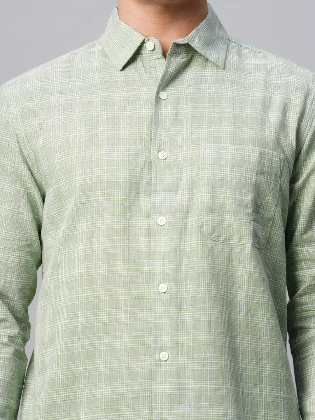Women Cottonworld Shirts | Shirts^Men's Linen Cotton Regular Fit Checked Shirt