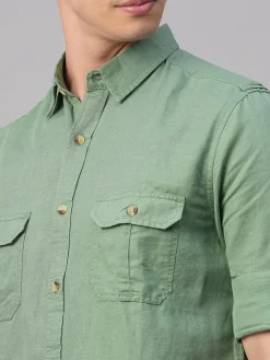 Women Cottonworld Shirts | Shirts^Men's Linen Cotton Regular Fit Shirt