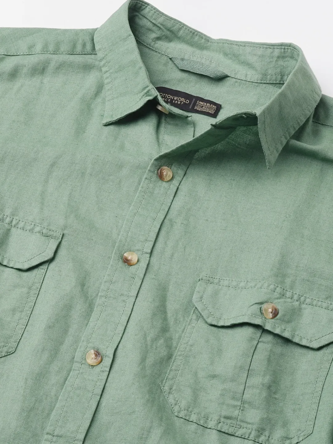 Women Cottonworld Shirts | Shirts^Men's Linen Cotton Regular Fit Shirt