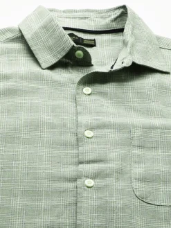 Women Cottonworld Shirts | Shirts^Men's Linen Cotton Regular Fit Checked Shirt