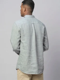 Women Cottonworld 100% Linen Shirts | 100% Linen Shirts^Men's 100% Linen Linen Regular Fit Long Sleeved Shirt