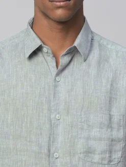 Women Cottonworld 100% Linen Shirts | 100% Linen Shirts^Men's 100% Linen Linen Regular Fit Long Sleeved Shirt