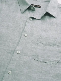 Women Cottonworld 100% Linen Shirts | 100% Linen Shirts^Men's 100% Linen Linen Regular Fit Long Sleeved Shirt
