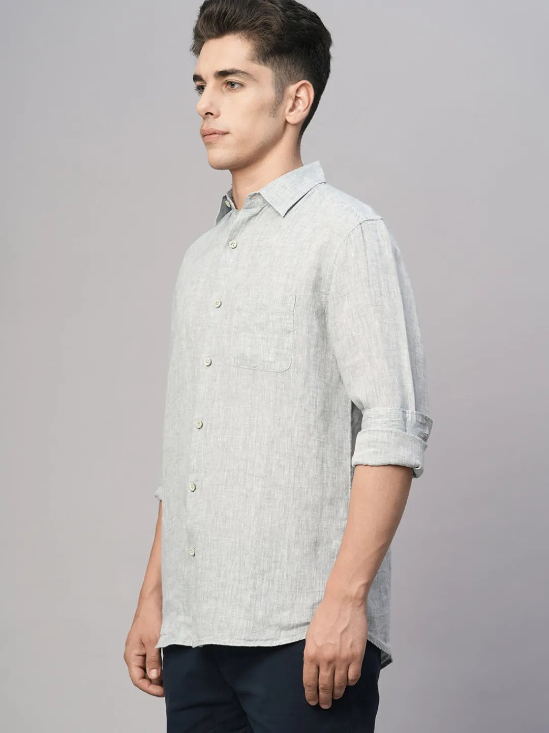 Women Cottonworld 100% Linen Shirts | 100% Linen Shirts^Men's 100% Linen Regular Fit Shirt