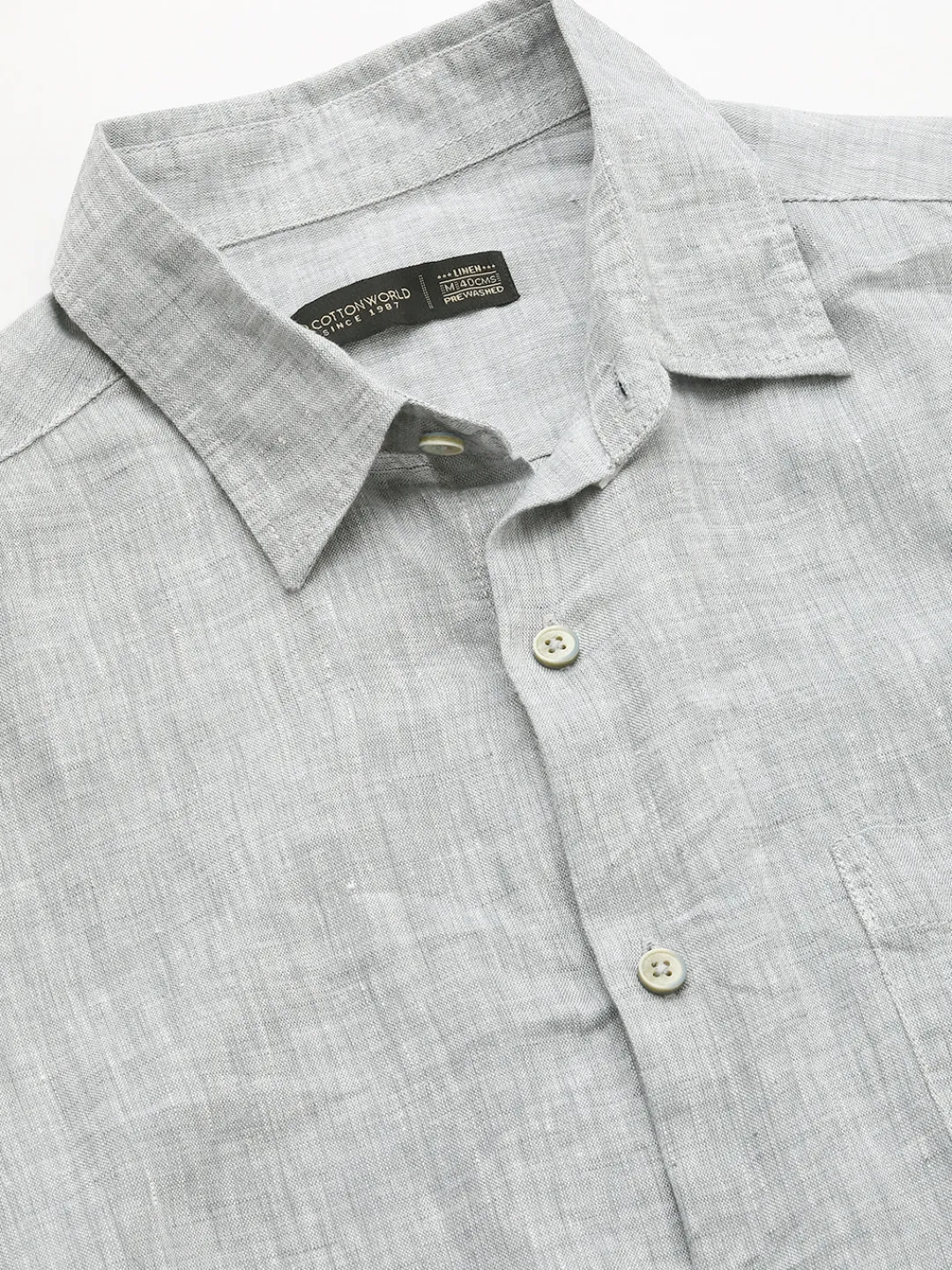 Women Cottonworld 100% Linen Shirts | 100% Linen Shirts^Men's 100% Linen Regular Fit Shirt