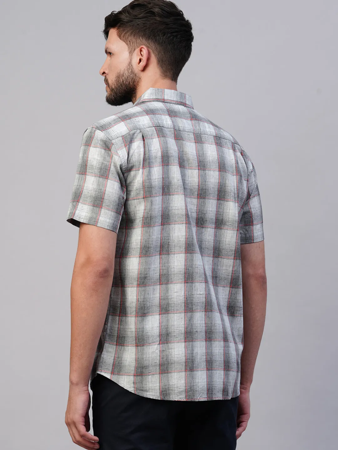 Women Cottonworld Checkered | Checkered^Men's Cotton Lyocell Regular Fit Checked Shirt