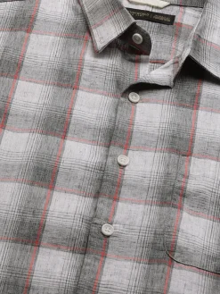 Women Cottonworld Checkered | Checkered^Men's Cotton Lyocell Regular Fit Checked Shirt