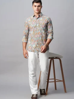 Women Cottonworld Print | Print^Men's Cotton Regular Fit Printed Shirt