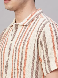 Women Cottonworld Striped | Striped^Men's 100% Cotton Regular Fit Shirt