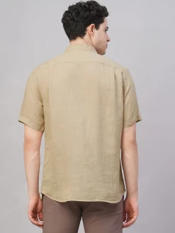Women Cottonworld 100% Linen Shirts | 100% Linen Shirts^Men's 100% Linen Regular Fit Shirt