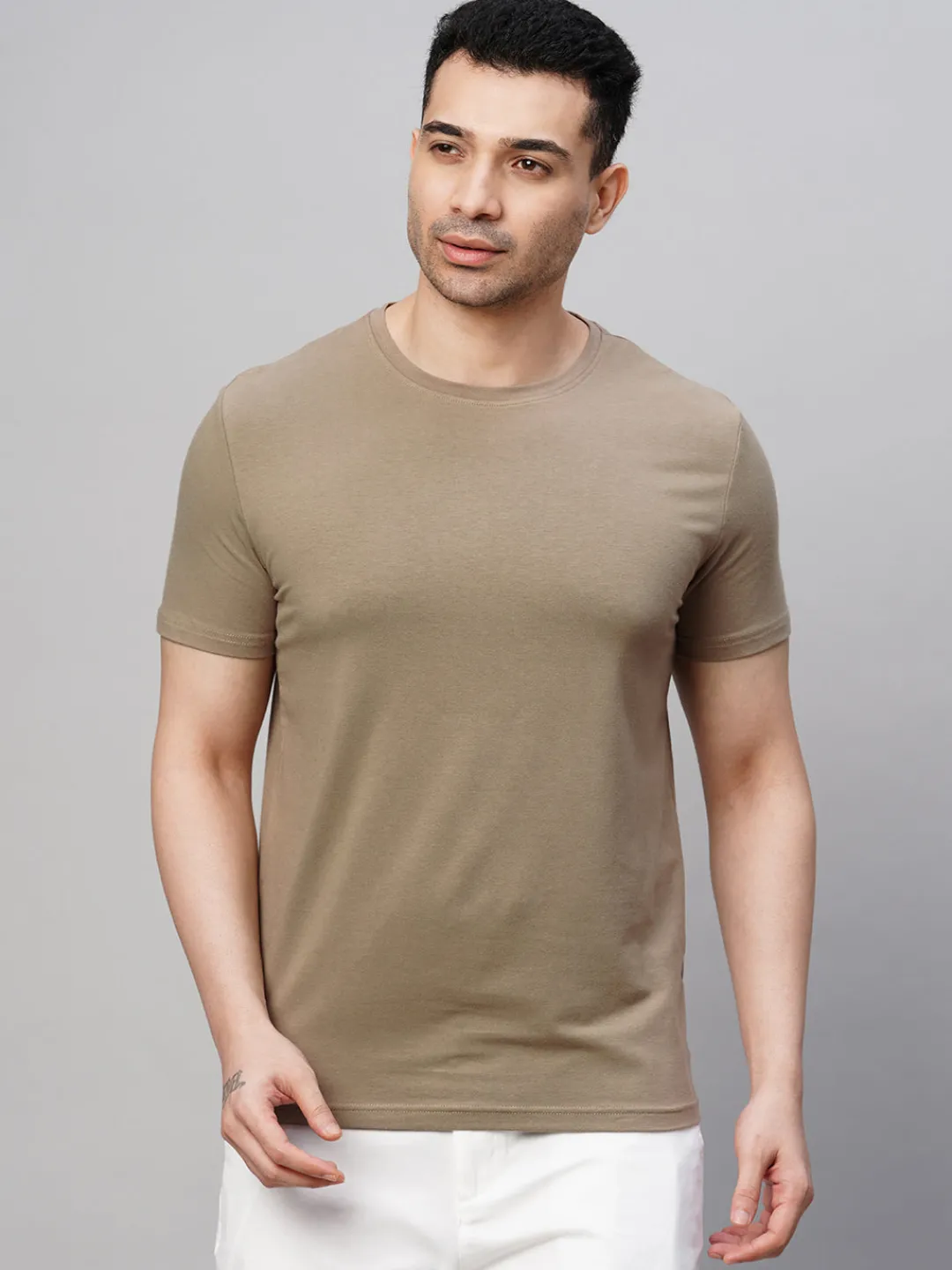 Cottonworld Men | Regular Fit^Men's Cotton Bamboo Elastane Regular Fit Tshirt