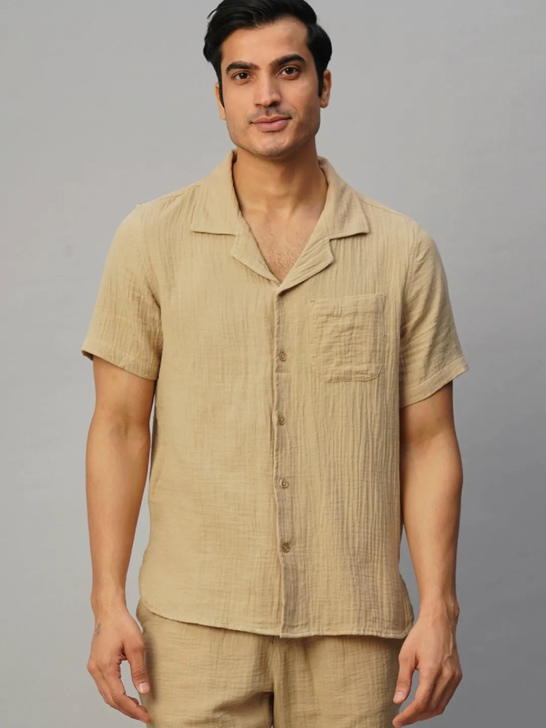 Women Cottonworld Solid | Solid^Men's Cotton Loose Fit Shirt