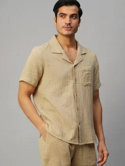 Women Cottonworld Solid | Solid^Men's Cotton Loose Fit Shirt
