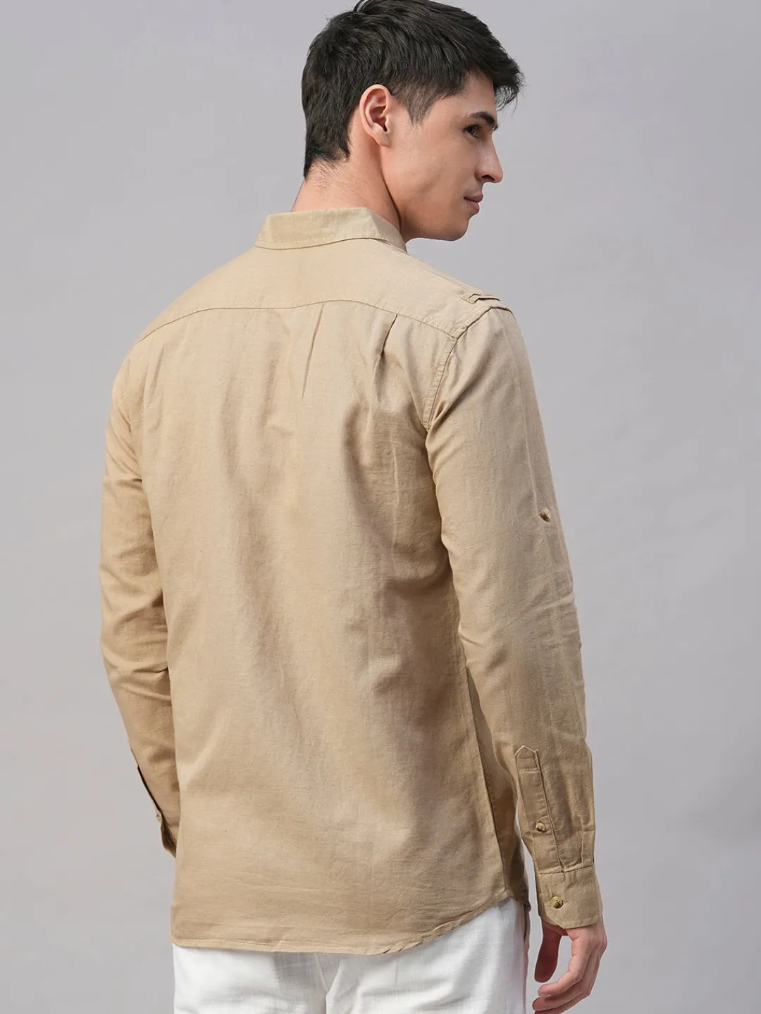 Women Cottonworld Solid | Solid^Men's Linen Cotton Regular Fit Shirt
