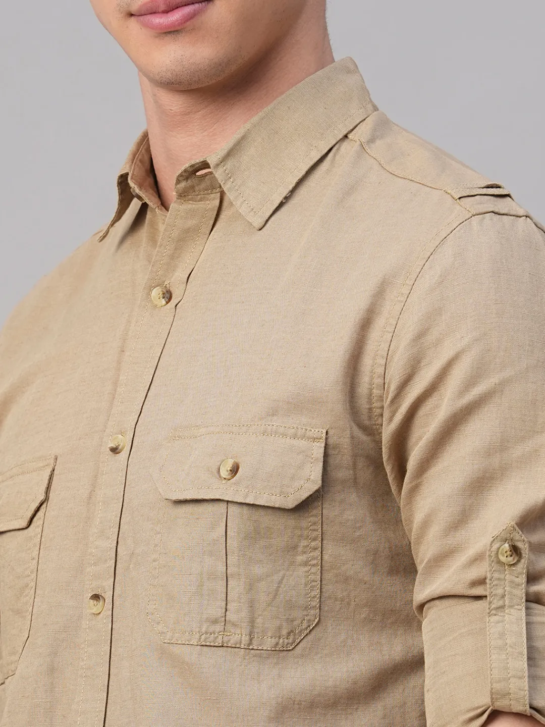 Women Cottonworld Solid | Solid^Men's Linen Cotton Regular Fit Shirt