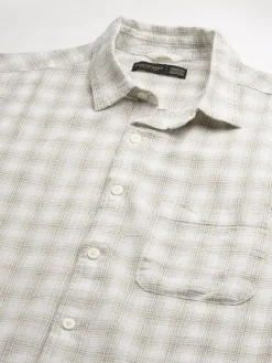 Women Cottonworld Shirts | Shirts^Men's Linen Cotton Regular Fit Checked Shirt
