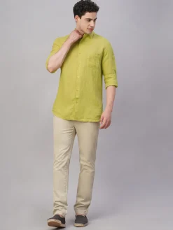 Women Cottonworld 100% Linen Shirts | 100% Linen Shirts^Men's 100% Linen Regular Fit Shirt