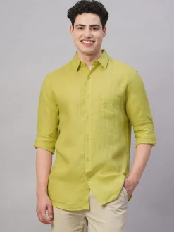 Women Cottonworld 100% Linen Shirts | 100% Linen Shirts^Men's 100% Linen Regular Fit Shirt