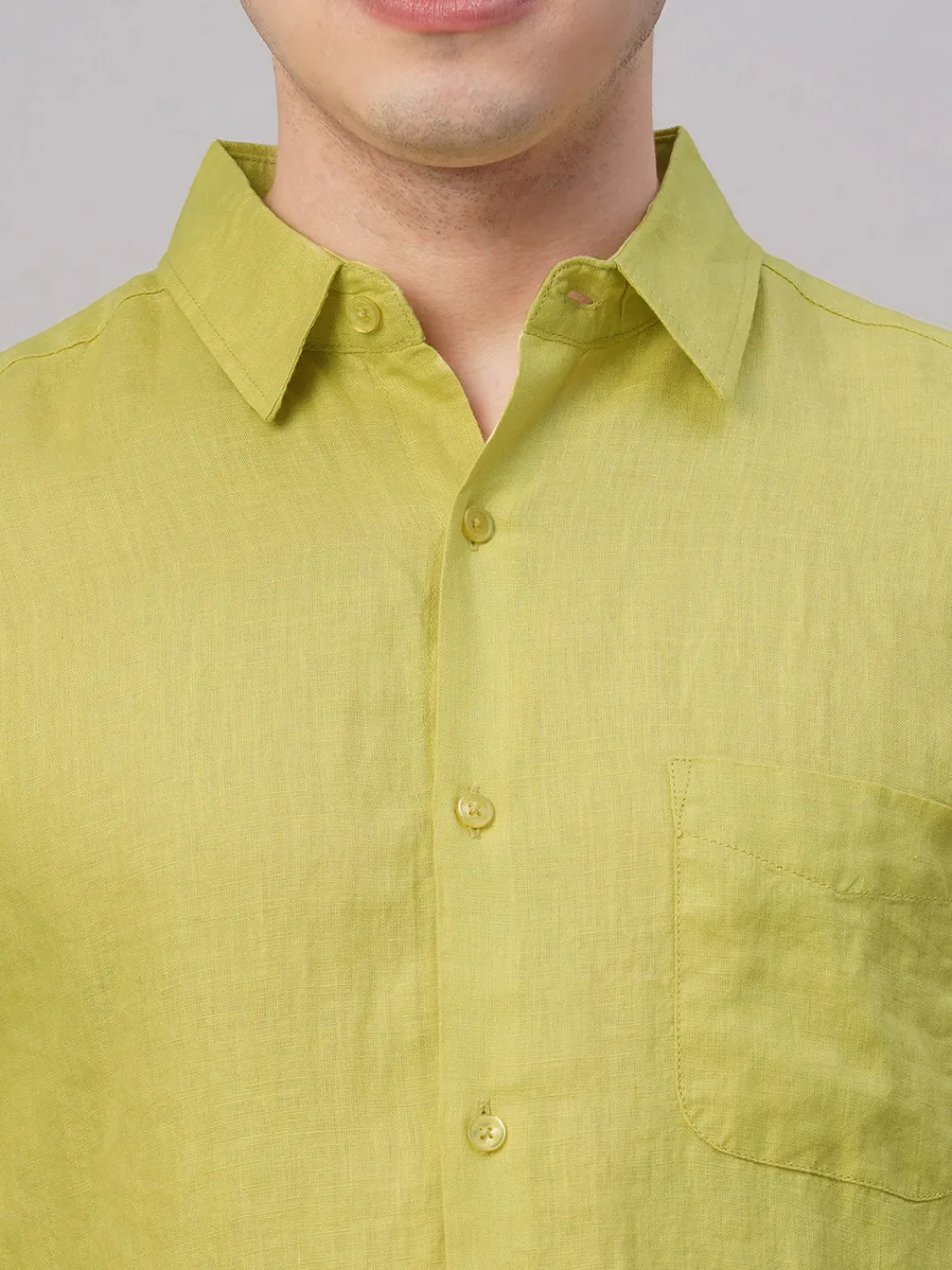 Women Cottonworld 100% Linen Shirts | 100% Linen Shirts^Men's 100% Linen Regular Fit Shirt