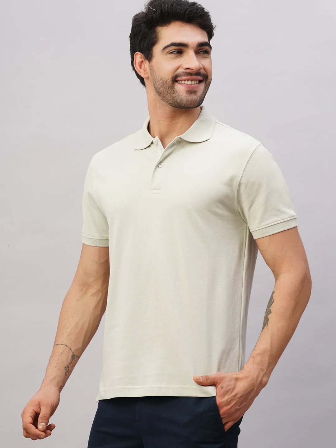 Cottonworld Regular Fit | Polo^Men's Cotton Regular Fit Tshirt