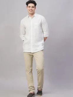 Women Cottonworld 100% Linen Shirts | 100% Linen Shirts^Men's 100% Linen Regular Fit Shirt