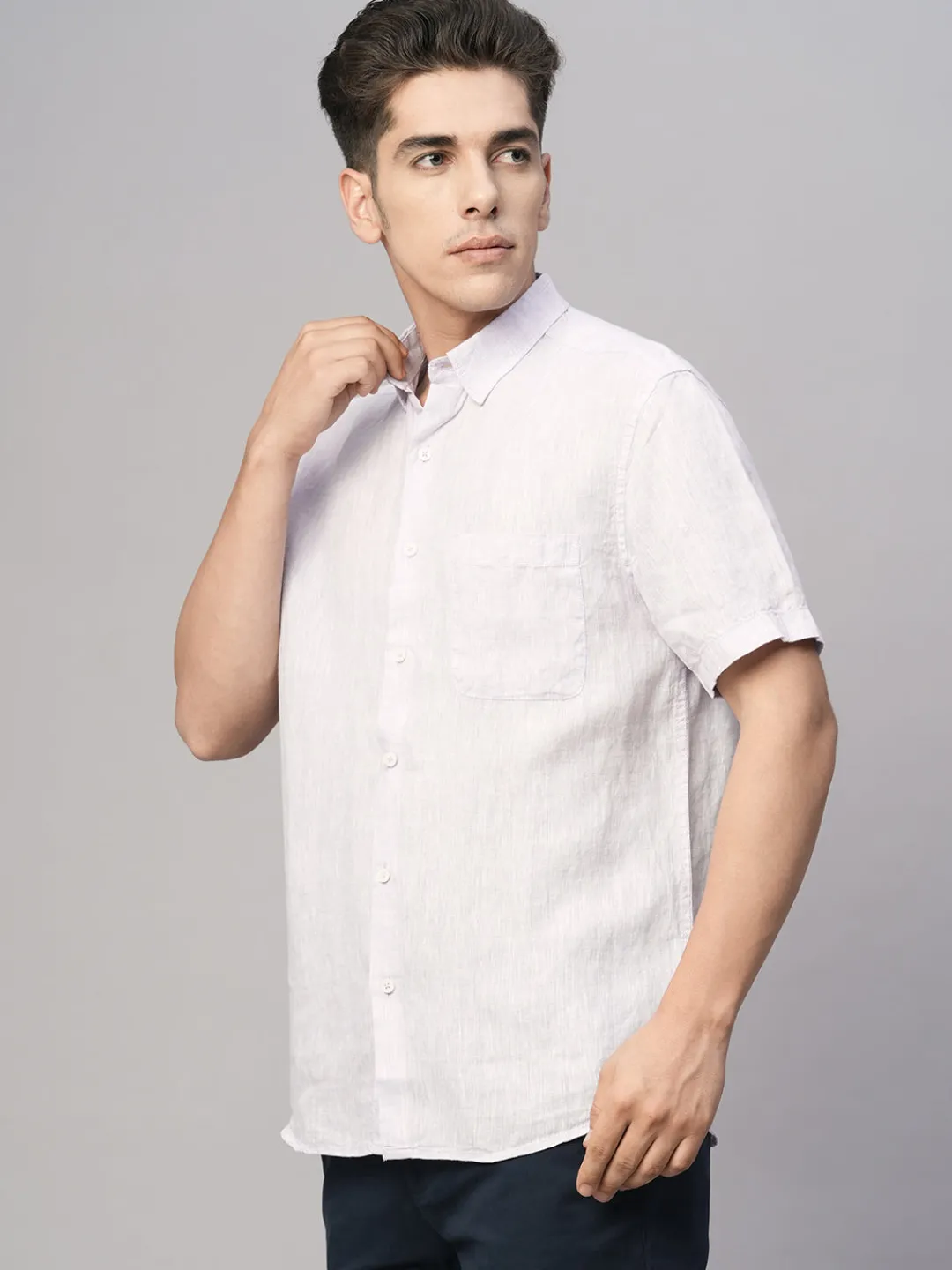 Women Cottonworld 100% Linen Shirts | 100% Linen Shirts^Men's 100% Linen Regular Fit Shirt