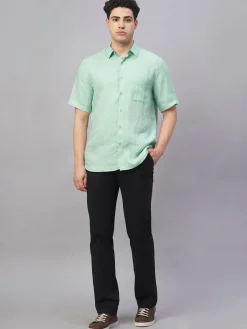 Women Cottonworld 100% Linen Shirts | 100% Linen Shirts^Men's 100% Linen Regular Fit Shirt