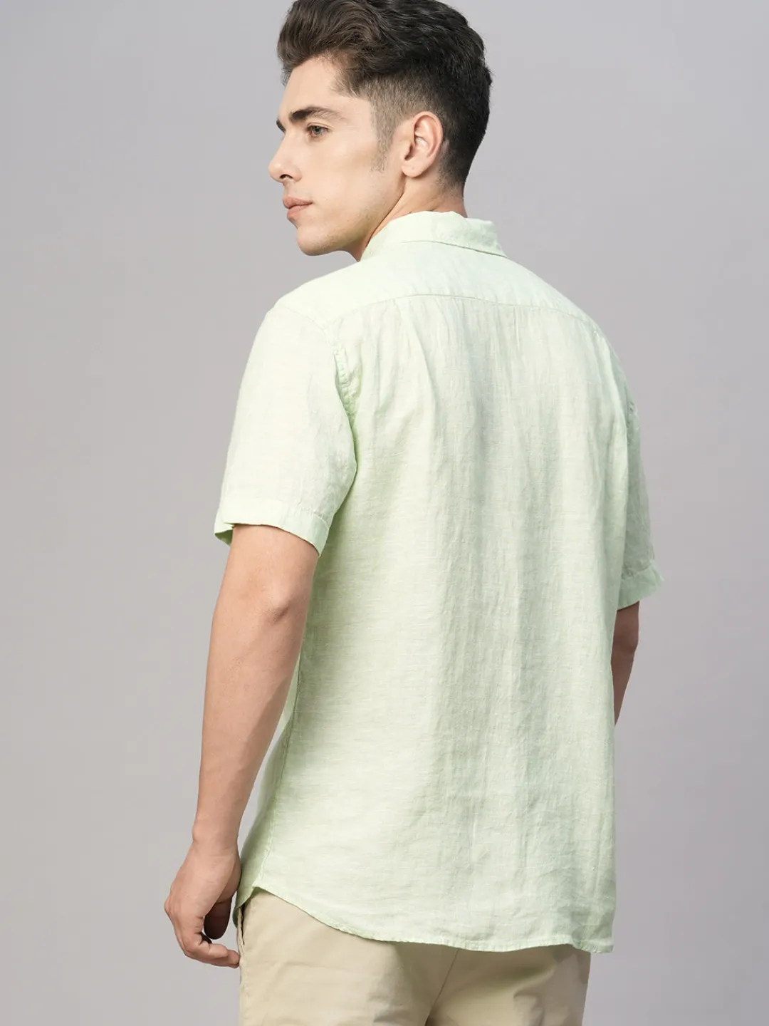 Women Cottonworld 100% Linen Shirts | 100% Linen Shirts^Men's 100% Linen Regular Fit Shirt