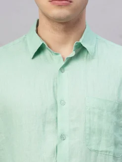 Women Cottonworld 100% Linen Shirts | 100% Linen Shirts^Men's 100% Linen Regular Fit Shirt