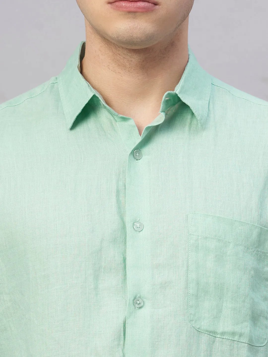 Women Cottonworld 100% Linen Shirts | 100% Linen Shirts^Men's 100% Linen Regular Fit Shirt
