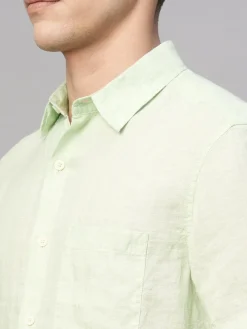 Women Cottonworld 100% Linen Shirts | 100% Linen Shirts^Men's 100% Linen Regular Fit Shirt