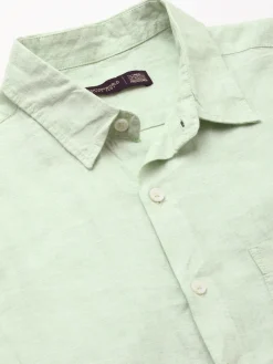Women Cottonworld 100% Linen Shirts | 100% Linen Shirts^Men's 100% Linen Regular Fit Shirt