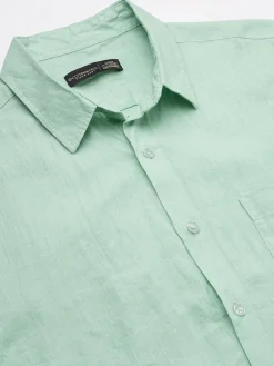 Women Cottonworld 100% Linen Shirts | 100% Linen Shirts^Men's 100% Linen Regular Fit Shirt