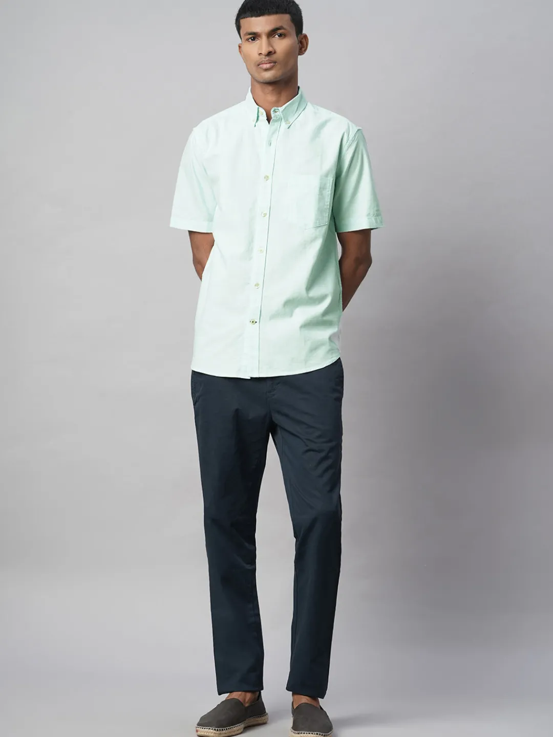 Women Cottonworld Solid | Solid^Men's Oxford 100% Cotton Regular Fit Shirt