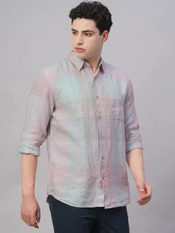 Women Cottonworld 100% Linen Shirts | 100% Linen Shirts^Men's 100% Linen Regular Fit Shirt