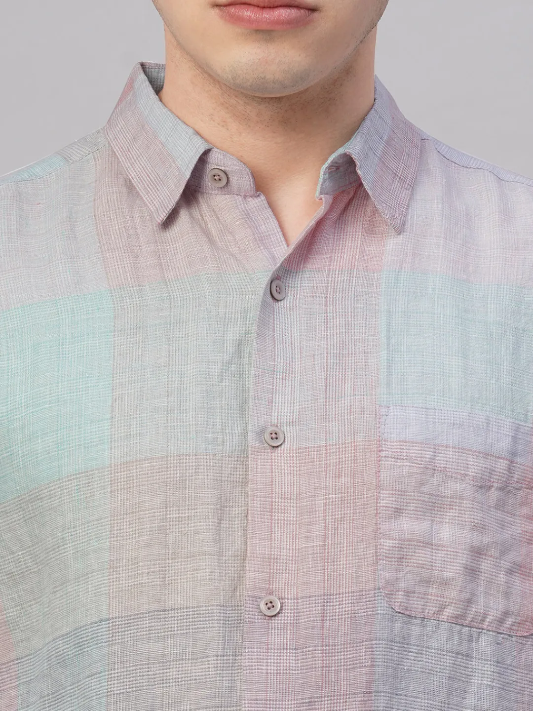 Women Cottonworld 100% Linen Shirts | 100% Linen Shirts^Men's 100% Linen Regular Fit Shirt