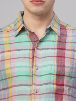 Women Cottonworld 100% Linen Shirts | 100% Linen Shirts^Men's 100% Linen Regular Fit Shirt