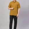 Women Cottonworld 100% Linen Shirts | 100% Linen Shirts^Men's 100% Linen Regular Fit Shirt