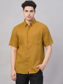 Women Cottonworld 100% Linen Shirts | 100% Linen Shirts^Men's 100% Linen Regular Fit Shirt