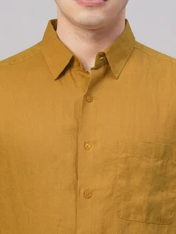 Women Cottonworld 100% Linen Shirts | 100% Linen Shirts^Men's 100% Linen Regular Fit Shirt